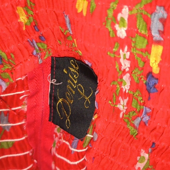 🍅Vintage 70s Red Floral Prairie Dress - Picture 8 of 16